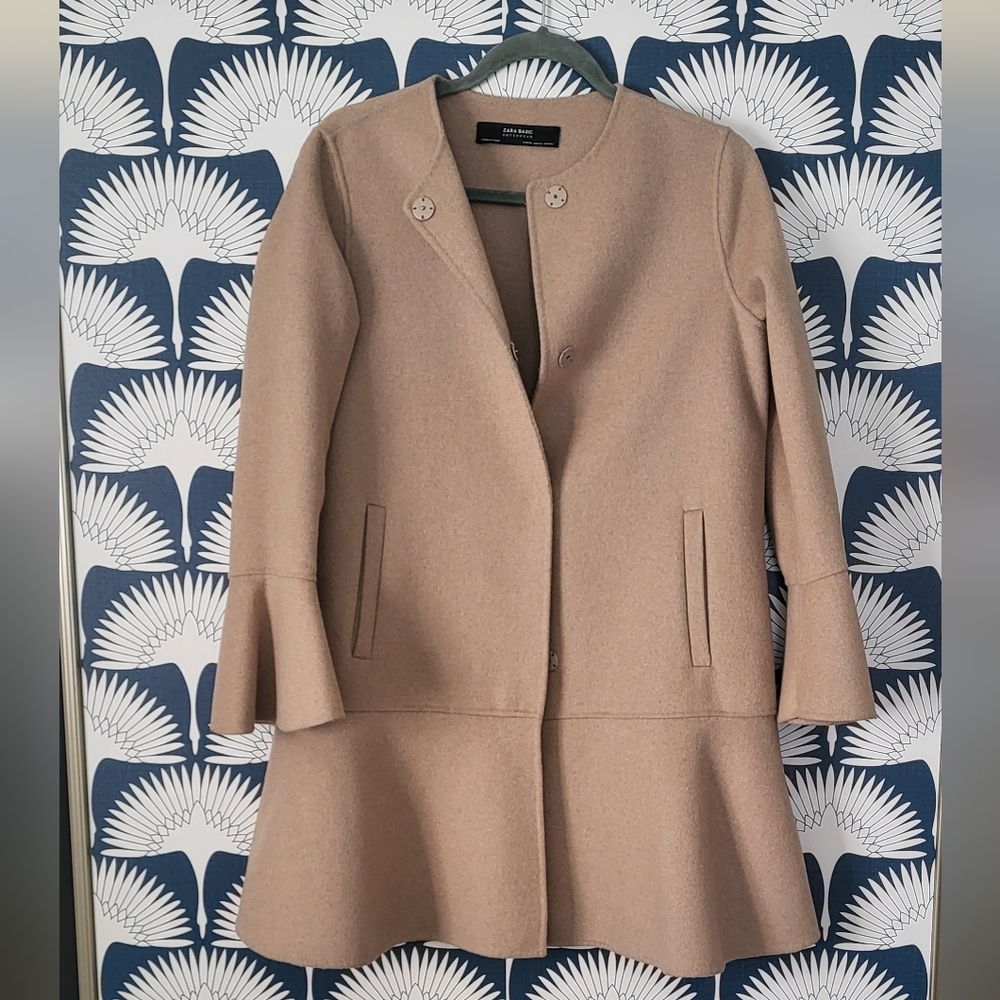 Zara Bell Sleeve Wool Coat XS